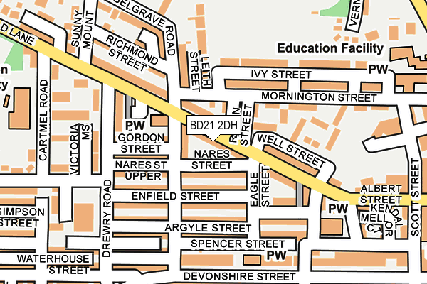 BD21 2DH map - OS OpenMap – Local (Ordnance Survey)