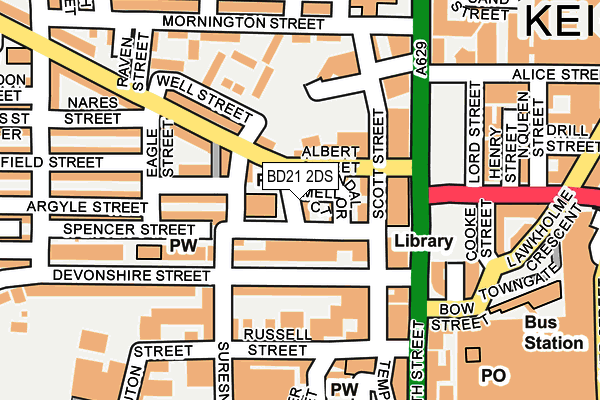 BD21 2DS map - OS OpenMap – Local (Ordnance Survey)