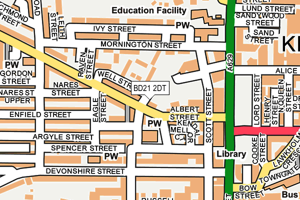 BD21 2DT map - OS OpenMap – Local (Ordnance Survey)