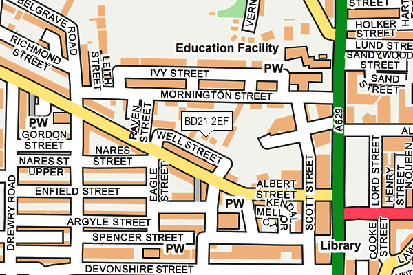 BD21 2EF map - OS OpenMap – Local (Ordnance Survey)