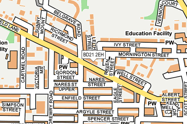 BD21 2EH map - OS OpenMap – Local (Ordnance Survey)