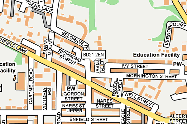 BD21 2EN map - OS OpenMap – Local (Ordnance Survey)