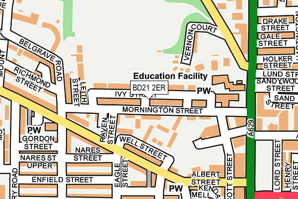 BD21 2ER map - OS OpenMap – Local (Ordnance Survey)
