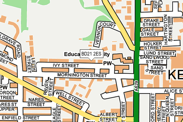 BD21 2ES map - OS OpenMap – Local (Ordnance Survey)