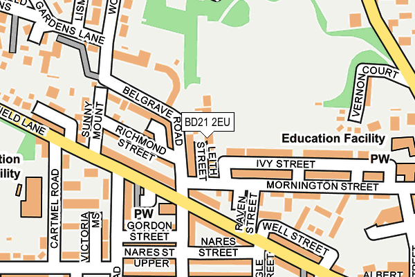 BD21 2EU map - OS OpenMap – Local (Ordnance Survey)