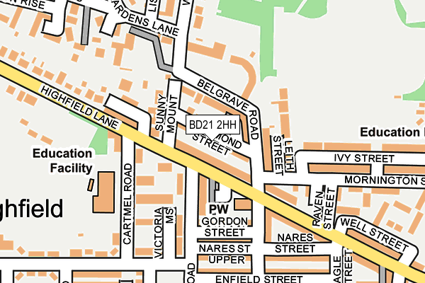 BD21 2HH map - OS OpenMap – Local (Ordnance Survey)