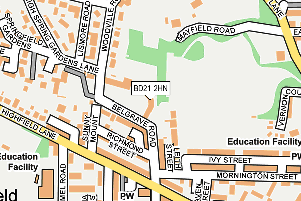 BD21 2HN map - OS OpenMap – Local (Ordnance Survey)