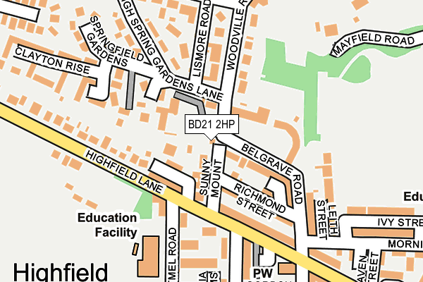 BD21 2HP map - OS OpenMap – Local (Ordnance Survey)