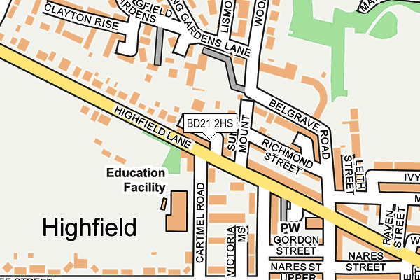 BD21 2HS map - OS OpenMap – Local (Ordnance Survey)