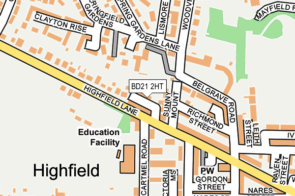 BD21 2HT map - OS OpenMap – Local (Ordnance Survey)
