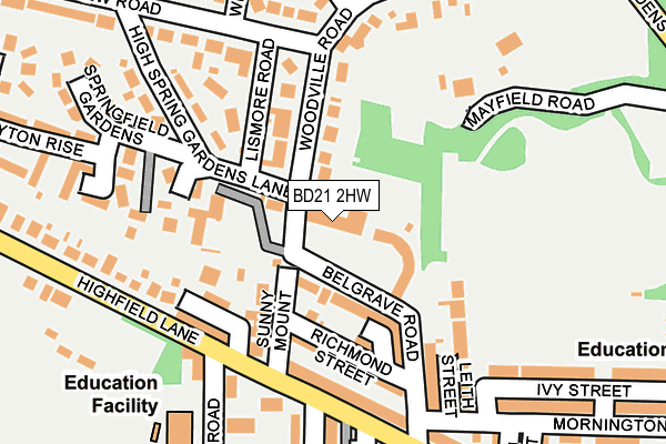 BD21 2HW map - OS OpenMap – Local (Ordnance Survey)