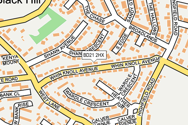 BD21 2HX map - OS OpenMap – Local (Ordnance Survey)