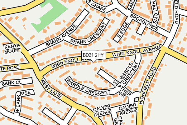 BD21 2HY map - OS OpenMap – Local (Ordnance Survey)