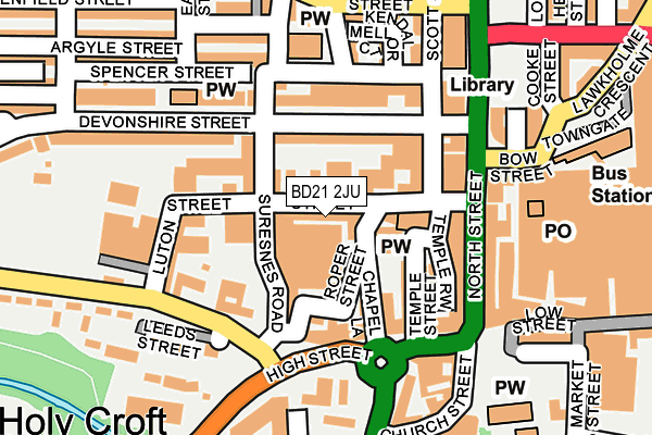 BD21 2JU map - OS OpenMap – Local (Ordnance Survey)