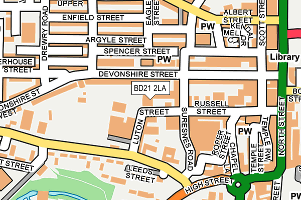 BD21 2LA map - OS OpenMap – Local (Ordnance Survey)
