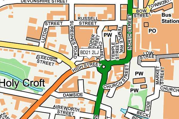 BD21 2LJ map - OS OpenMap – Local (Ordnance Survey)