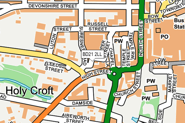 BD21 2LL map - OS OpenMap – Local (Ordnance Survey)