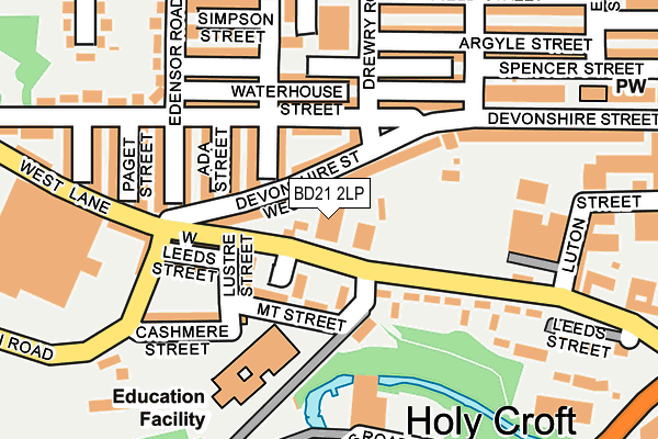 BD21 2LP map - OS OpenMap – Local (Ordnance Survey)