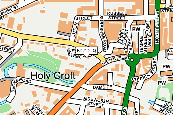 BD21 2LQ map - OS OpenMap – Local (Ordnance Survey)