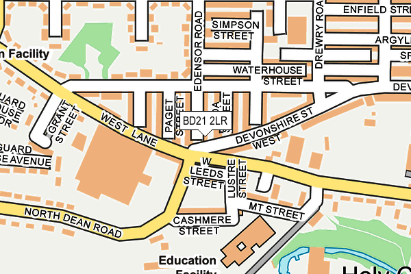 BD21 2LR map - OS OpenMap – Local (Ordnance Survey)