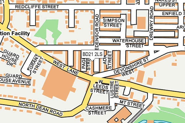 BD21 2LS map - OS OpenMap – Local (Ordnance Survey)