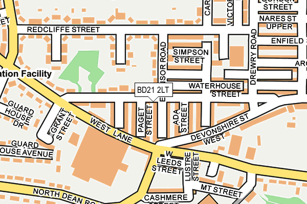 BD21 2LT map - OS OpenMap – Local (Ordnance Survey)
