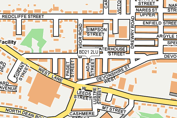 BD21 2LU map - OS OpenMap – Local (Ordnance Survey)