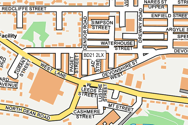 BD21 2LX map - OS OpenMap – Local (Ordnance Survey)