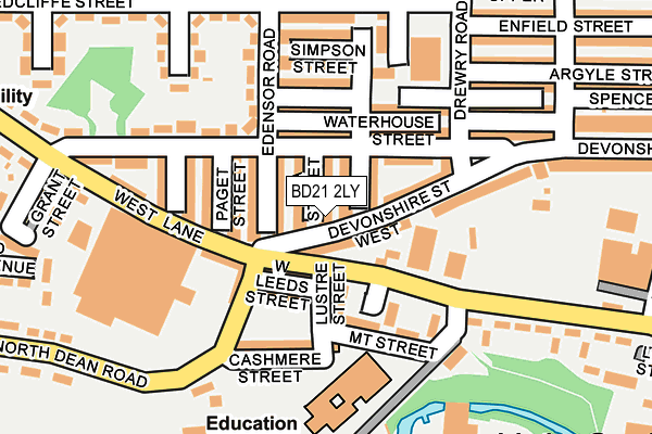 BD21 2LY map - OS OpenMap – Local (Ordnance Survey)