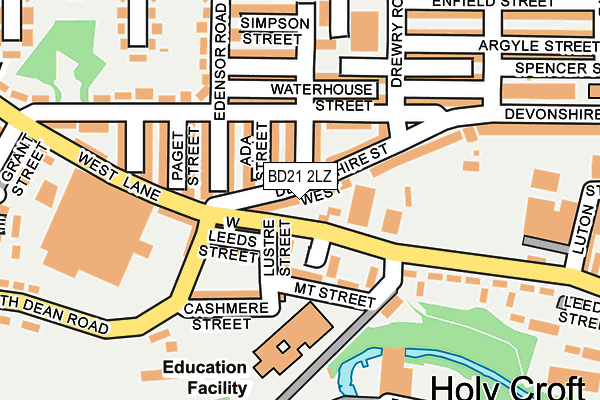 BD21 2LZ map - OS OpenMap – Local (Ordnance Survey)