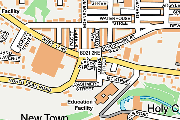 BD21 2NE map - OS OpenMap – Local (Ordnance Survey)