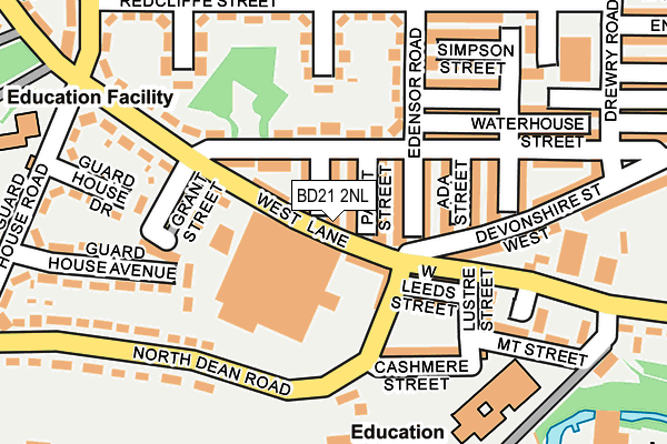 BD21 2NL map - OS OpenMap – Local (Ordnance Survey)