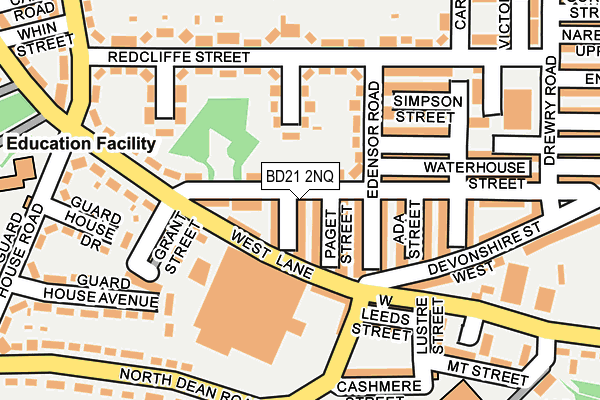 BD21 2NQ map - OS OpenMap – Local (Ordnance Survey)
