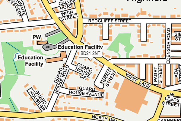 BD21 2NT map - OS OpenMap – Local (Ordnance Survey)