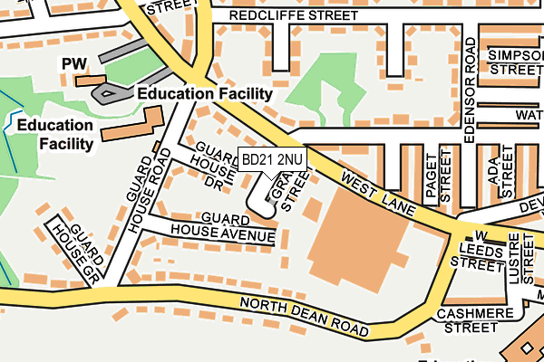 BD21 2NU map - OS OpenMap – Local (Ordnance Survey)