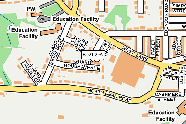 BD21 2PA map - OS OpenMap – Local (Ordnance Survey)