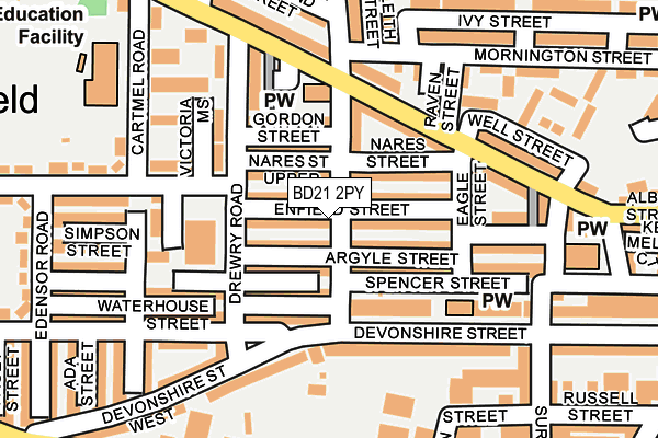 BD21 2PY map - OS OpenMap – Local (Ordnance Survey)