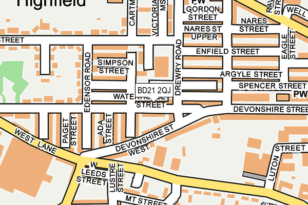 BD21 2QJ map - OS OpenMap – Local (Ordnance Survey)