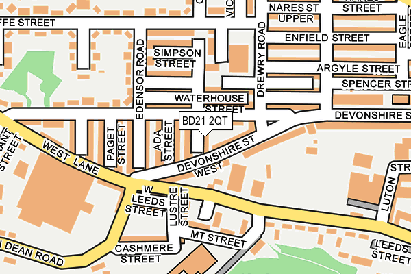 BD21 2QT map - OS OpenMap – Local (Ordnance Survey)