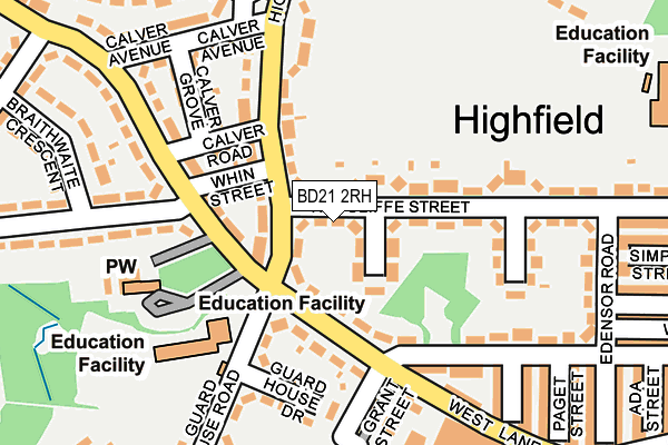BD21 2RH map - OS OpenMap – Local (Ordnance Survey)