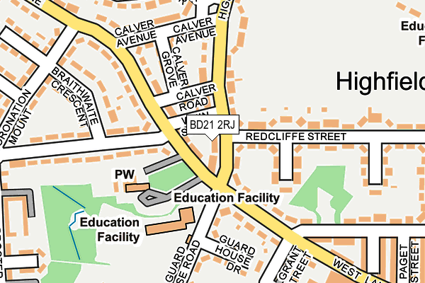 BD21 2RJ map - OS OpenMap – Local (Ordnance Survey)