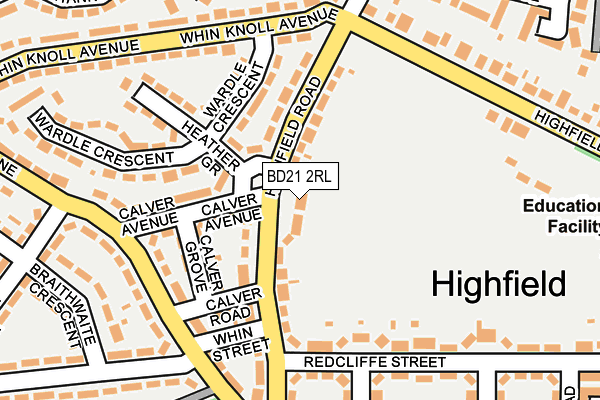 BD21 2RL map - OS OpenMap – Local (Ordnance Survey)