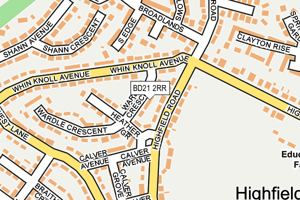 BD21 2RR map - OS OpenMap – Local (Ordnance Survey)