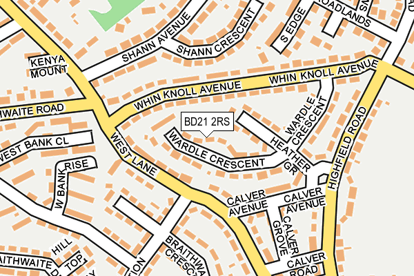 BD21 2RS map - OS OpenMap – Local (Ordnance Survey)