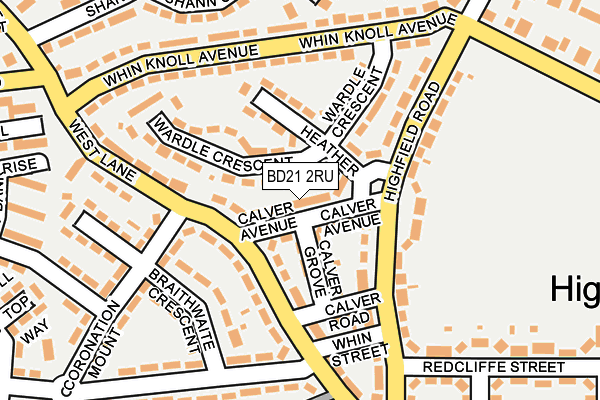 BD21 2RU map - OS OpenMap – Local (Ordnance Survey)