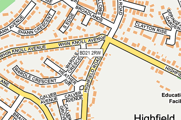 BD21 2RW map - OS OpenMap – Local (Ordnance Survey)