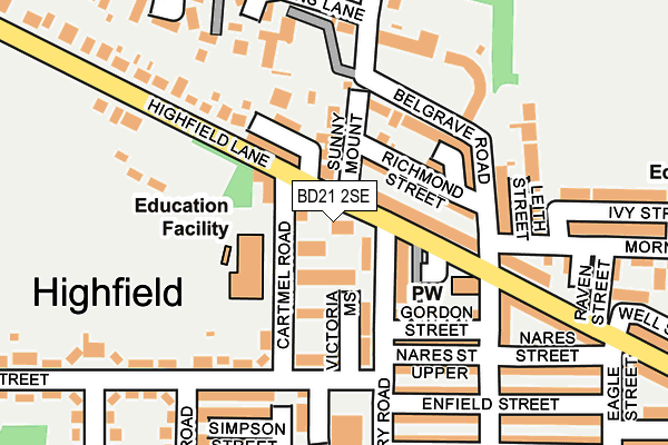 BD21 2SE map - OS OpenMap – Local (Ordnance Survey)