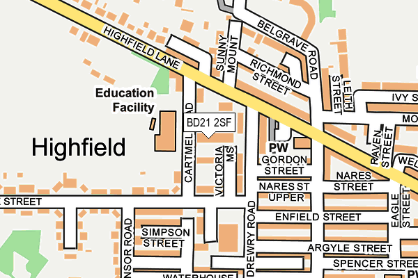 BD21 2SF map - OS OpenMap – Local (Ordnance Survey)