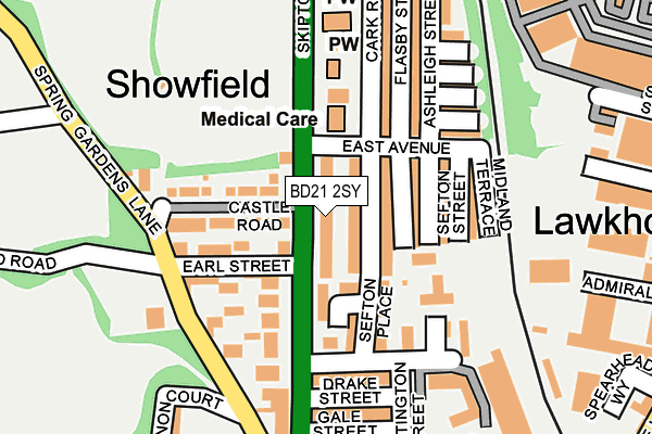 BD21 2SY map - OS OpenMap – Local (Ordnance Survey)