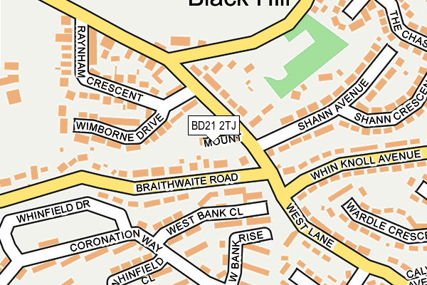 BD21 2TJ map - OS OpenMap – Local (Ordnance Survey)